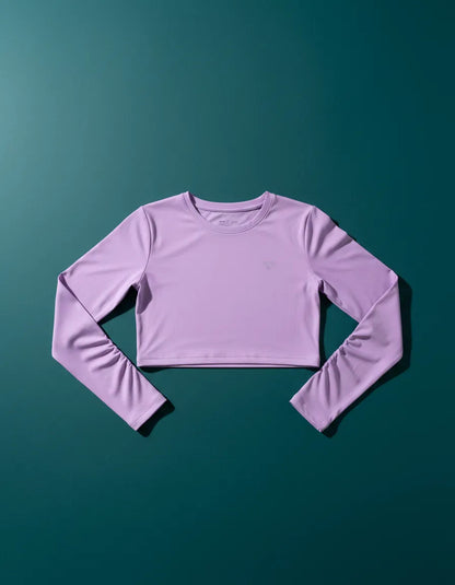 Cropped Feminina Poliamida Manga Longa Blusa Proteção Uv