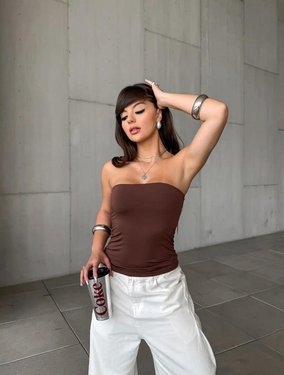 Tube Top Faixa Feminino Tubinho Forro Duplo Básico Suplex