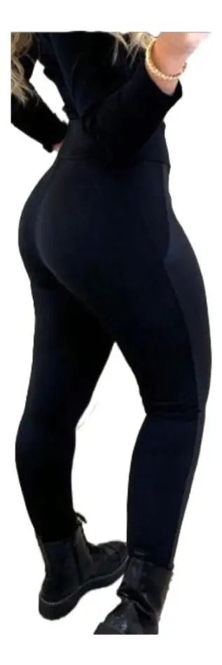 Calça Feminina Legging Montaria Flanelada Preta Premium