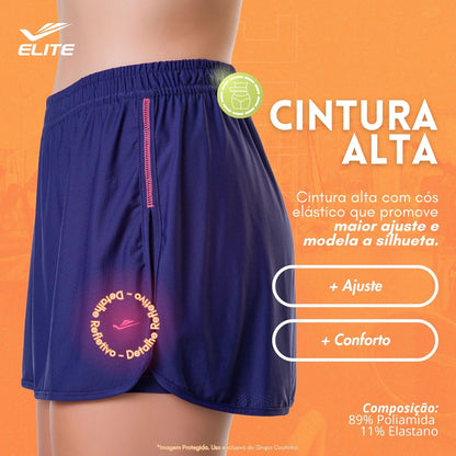 Short Feminino Academia Saia Fitness Corrida Poliamida Elite