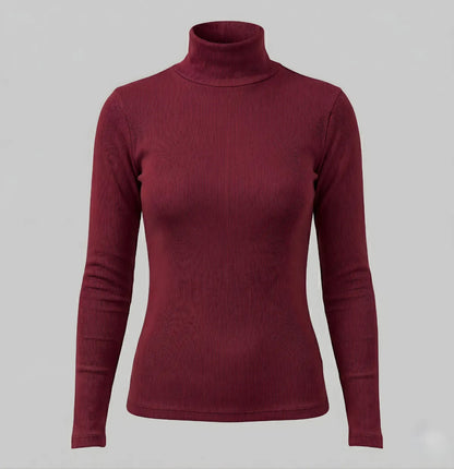 Blusa De Frio Feminina Manga Longa Gola Alta Inverno Lisa