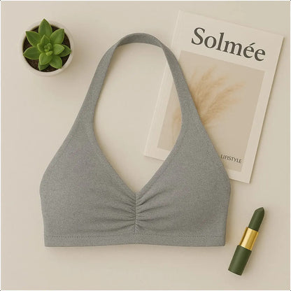 Top Halter Fitness Frente Unica Suplex Bojo Removìvel Yoga