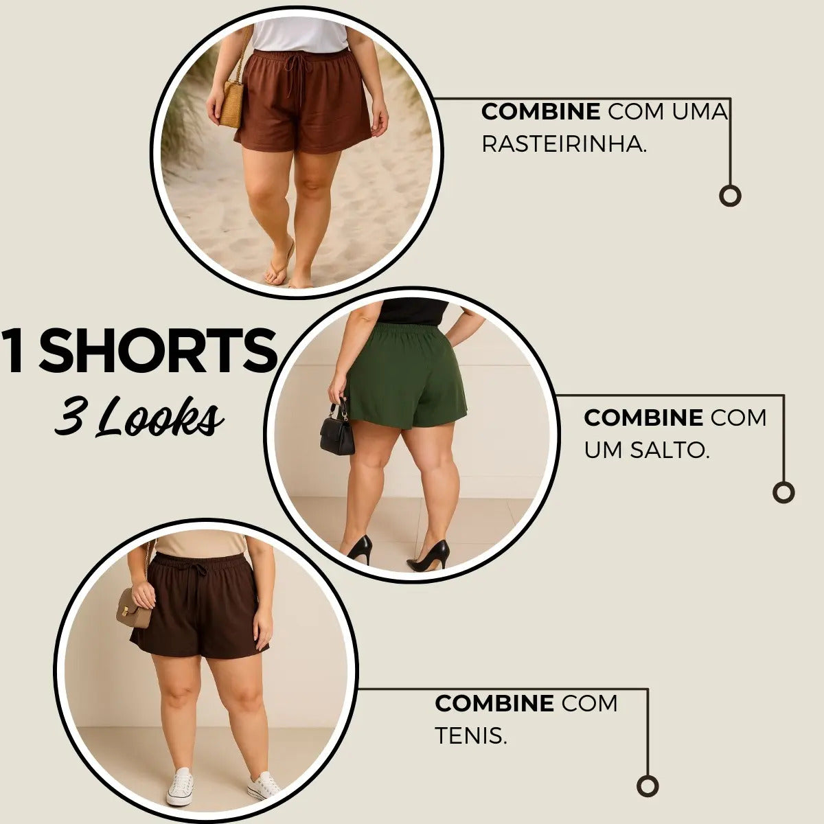 Short Plus Size Feminino Soltinho Com Cintura Alta Leve