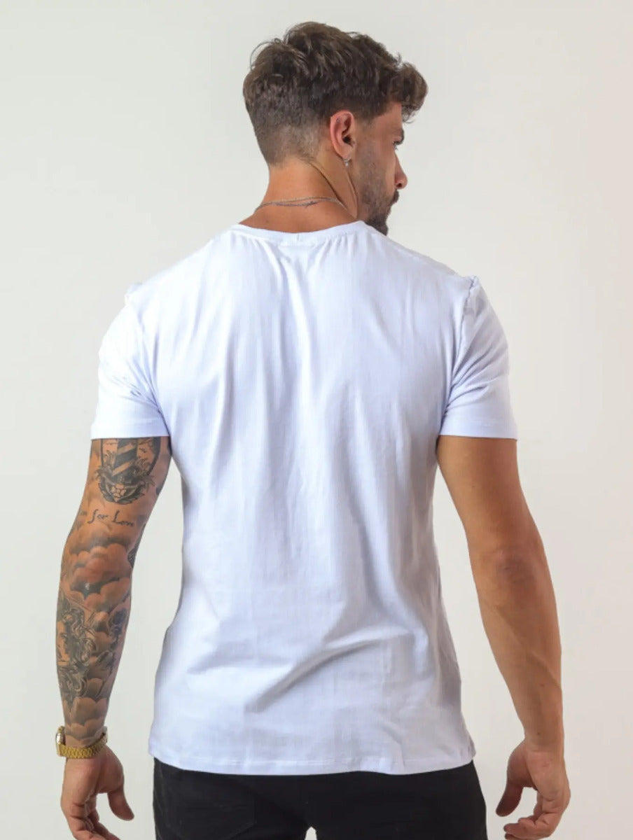 Camiseta Basica Masculina Algodão Lisa Malha Peruana Premium