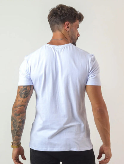 Camiseta Basica Masculina Algodão Lisa Malha Peruana Premium