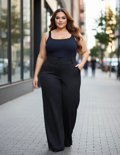 Calça Pantalona Alfaiataria Plus Size Feminina Premium