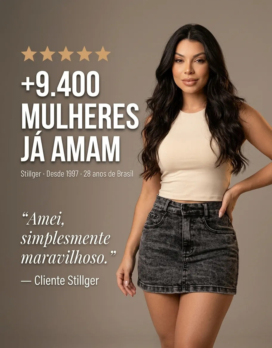 Short Saia Jeans Feminino Cintura Alta Com Lycra Stillger