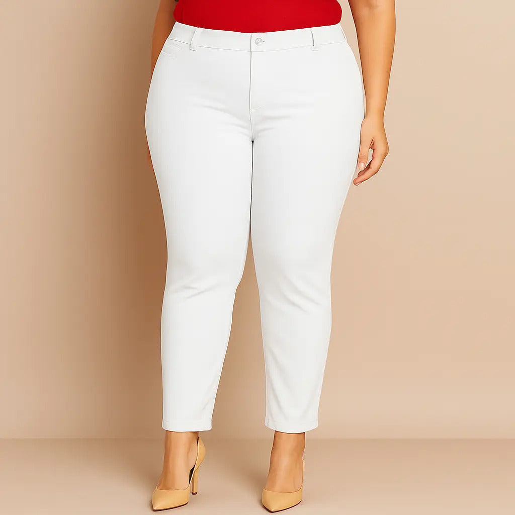 Calça Jeans Plus Size Cintura Alta Elastano Lycra Modeladora