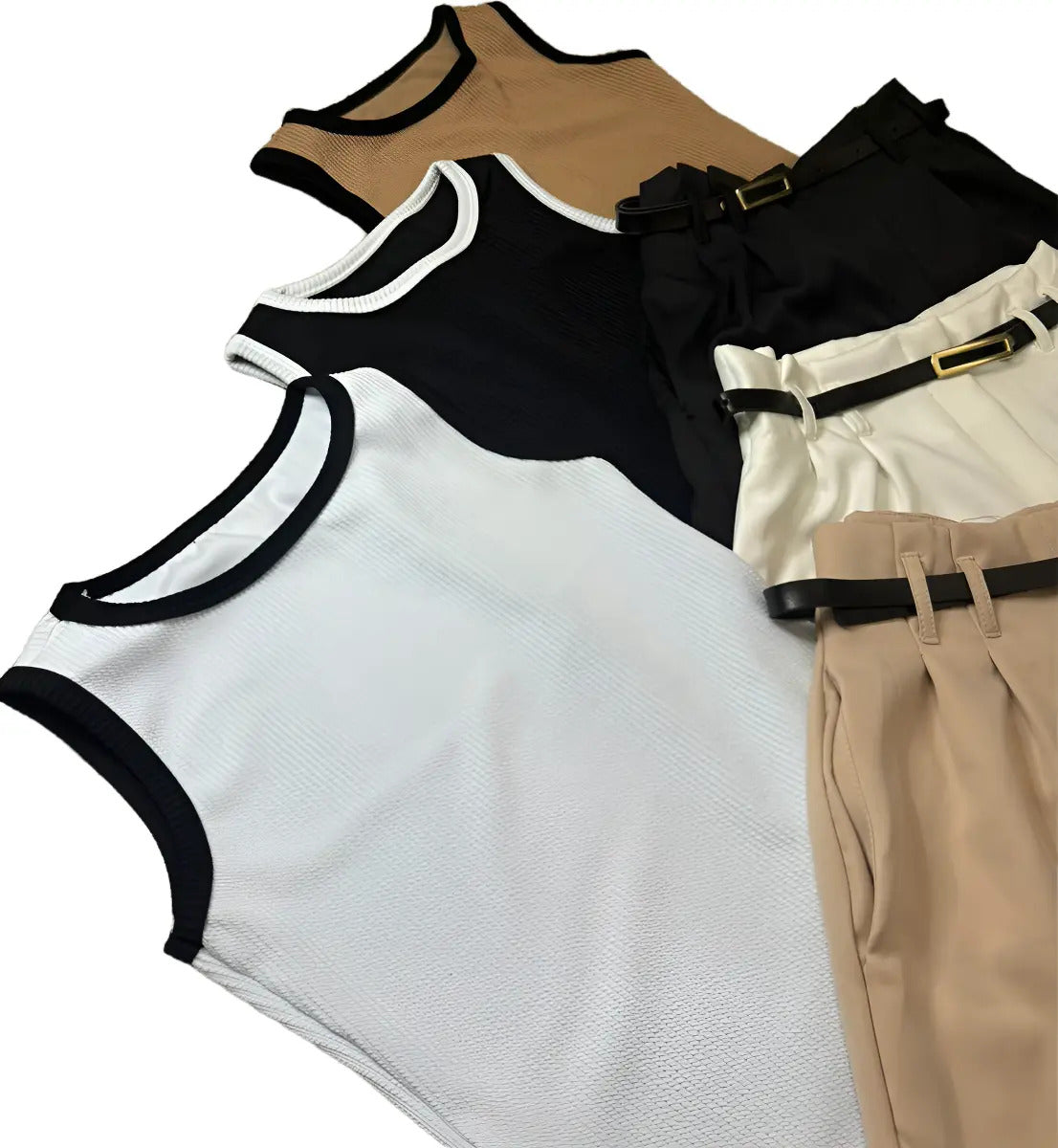 Kit 3 Shorts Feminino Social Alfaiataria 3 Bodys Canelado