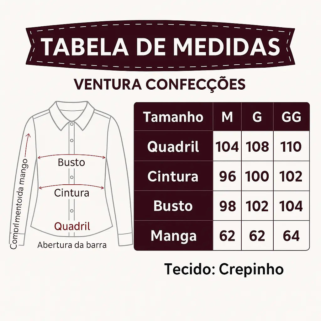 Camisa Blusa Social Feminina Manga Longa De Botão Na Promo