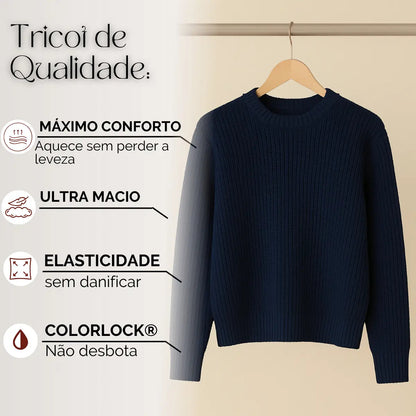 Suéter Blusa Manga Longa Max Cropped Frio Pullover Lã Trico