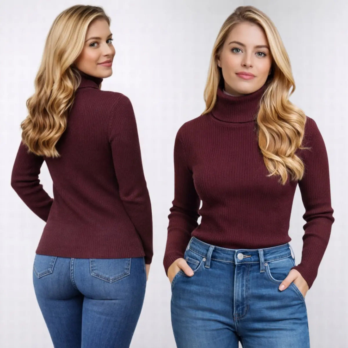 Blusa Cacharrel Feminina Tricô Lã Blusinha Gola Alta Rolê