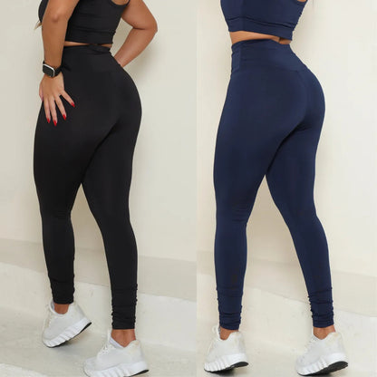Kit 3 Calças Legging Feminina Academia Fitness Cintura Alta