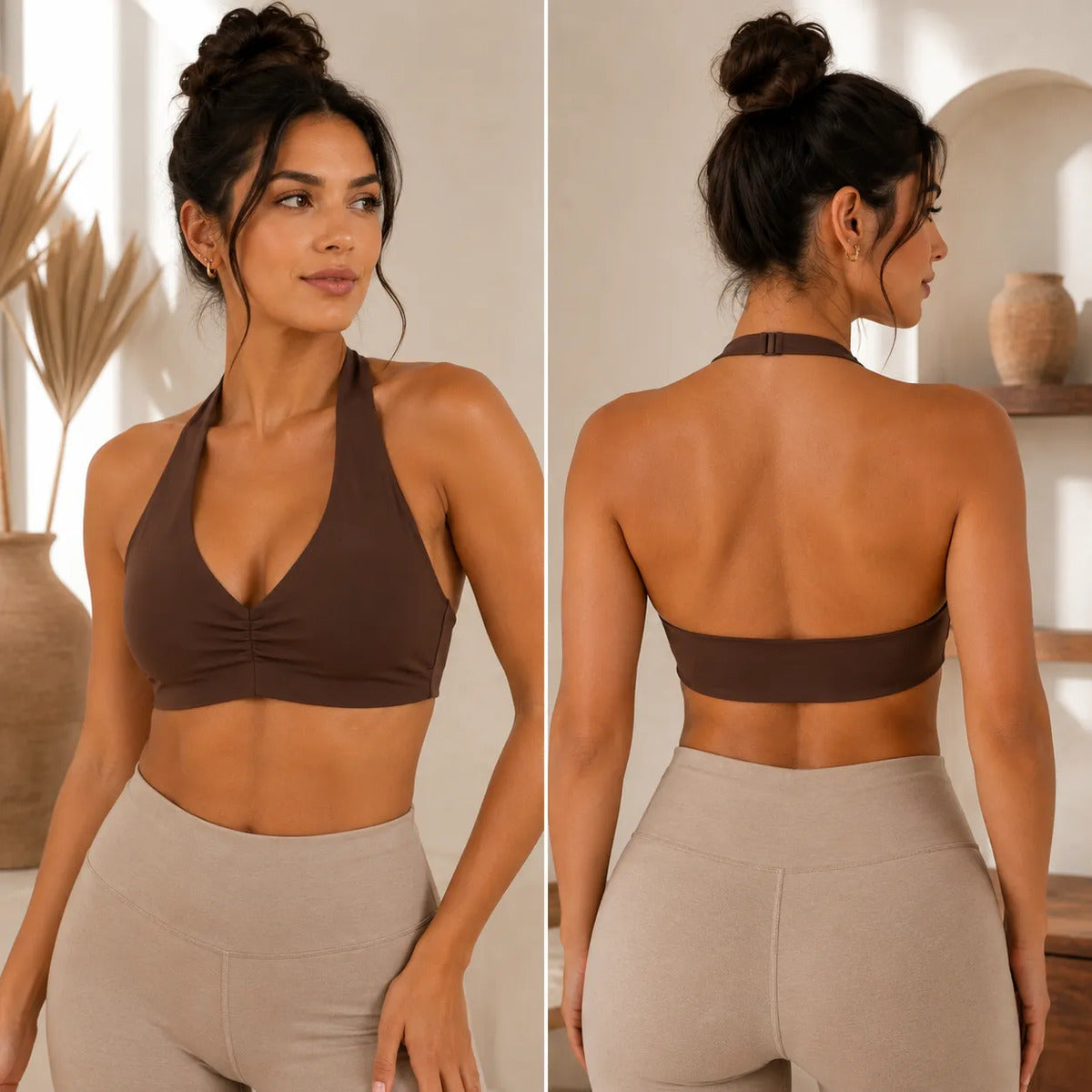 Top Halter Fitness Frente Unica Suplex Bojo Removìvel Yoga