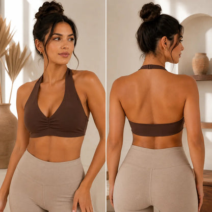 Top Halter Fitness Frente Unica Suplex Bojo Removìvel Yoga