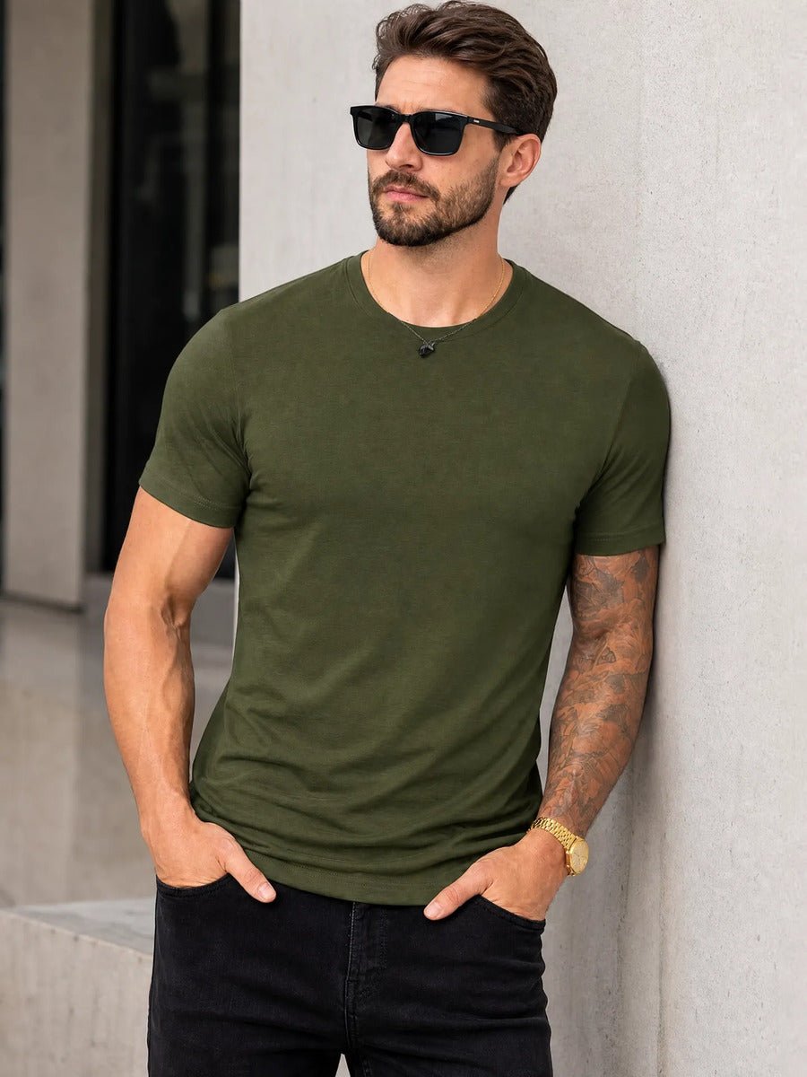 Camiseta Basica Masculina Algodão Lisa Malha Peruana Premium