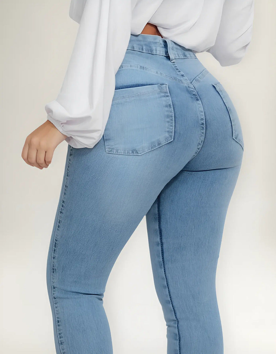 Calça Jeans Feminina Cós Alto Empina Bumbum Patria Brasil
