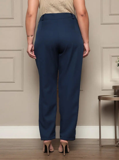 Calça Social Alfaiataria Cintura Alta Plus Size Feminina