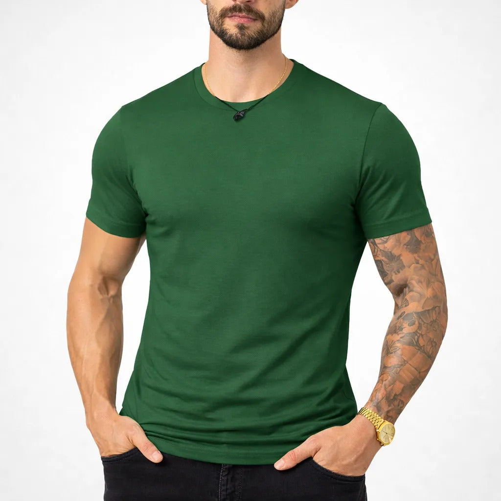 Camiseta Basica Masculina Algodão Lisa Malha Peruana Premium