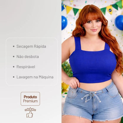 Top Plus Size Alça Larga Reforçado Feminino Modelador G4