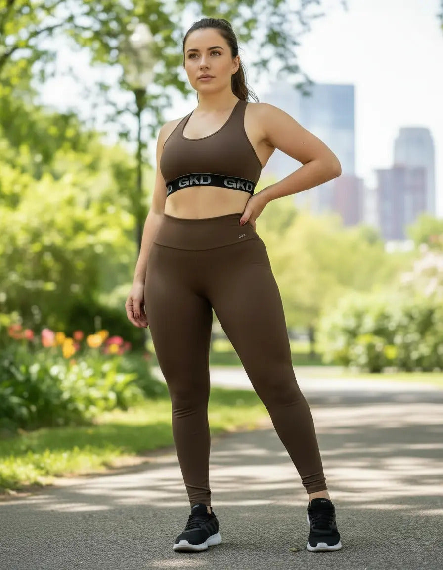 Calça Legging Bolso Gkd Cintura Alta Leg Zero Transparência