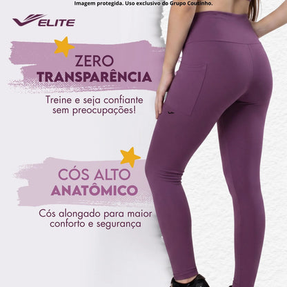 Legging Academia Fitness Com Bolso Zero Transparência Elite