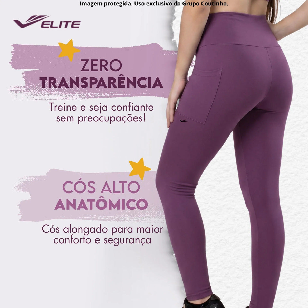Legging Academia Fitness Com Bolso Zero Transparência Elite