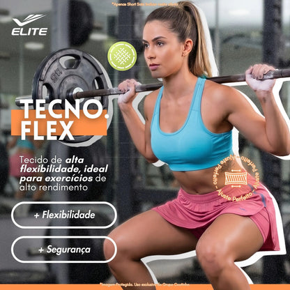Short Feminino Academia Saia Fitness Corrida Poliamida Elite