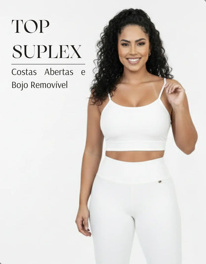 Top Fitness Academia Alça Fina Costa Aberta Feminino