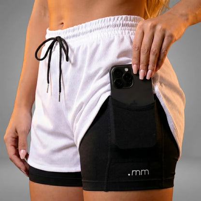 Kit 2 Short Duplo Compressão Fitness Bermuda Treino Feminino