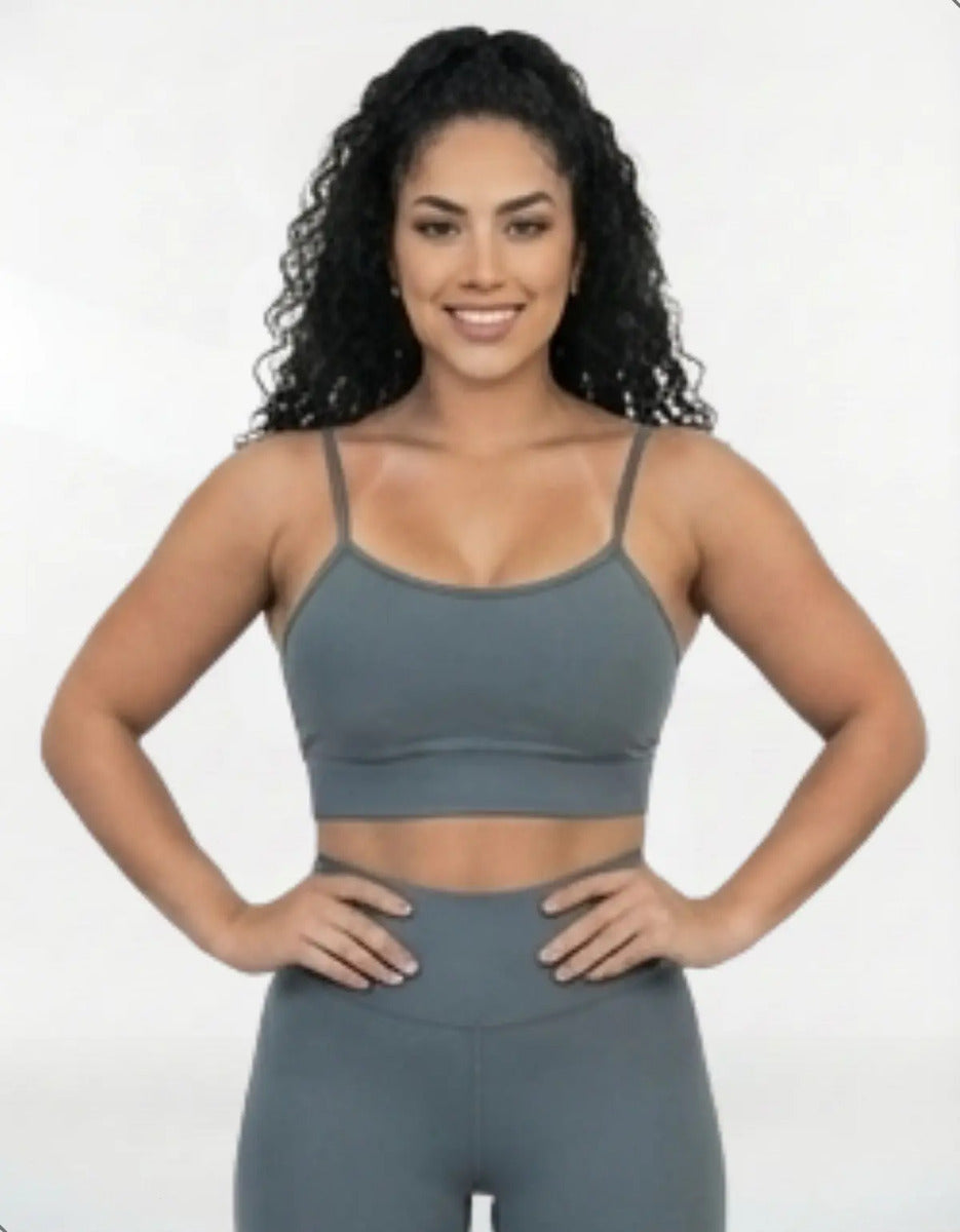 Top Fitness Academina De Alcinha Fina Com Bojo