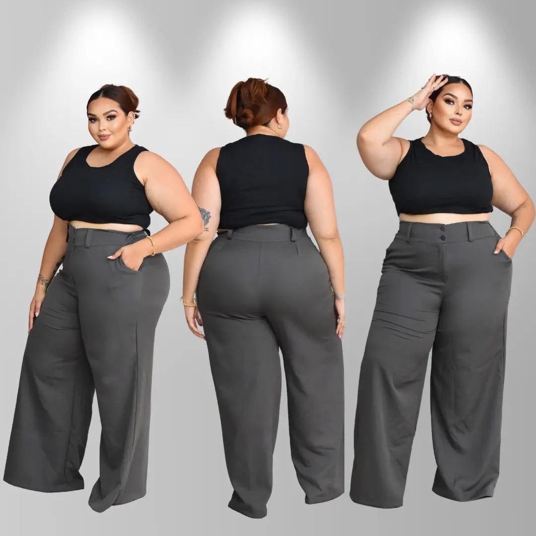 Calça Pantalona Alfaiataria Plus Size Feminina Premium