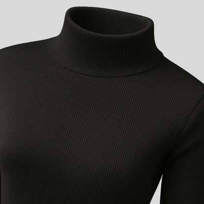 Blusa De Frio Feminina Manga Longa Gola Alta Inverno Lisa