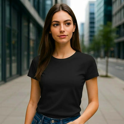 Camiseta Branca Feminina Baby Look Basica Algodao Lisa Cores