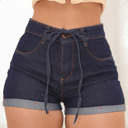 Short Jeans Feminino Cintura Alta C/ Lycra Hot Pant Stillger