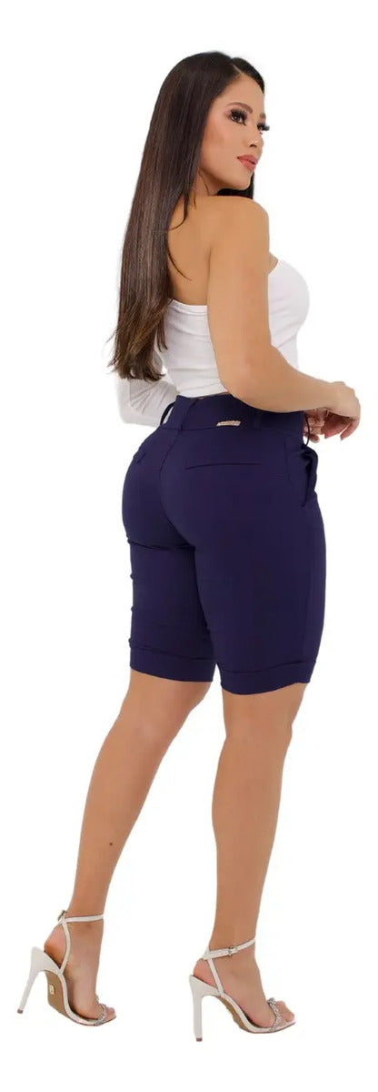 Bermuda Feminina Social - Ate O Joelho - Bengaline Lycra