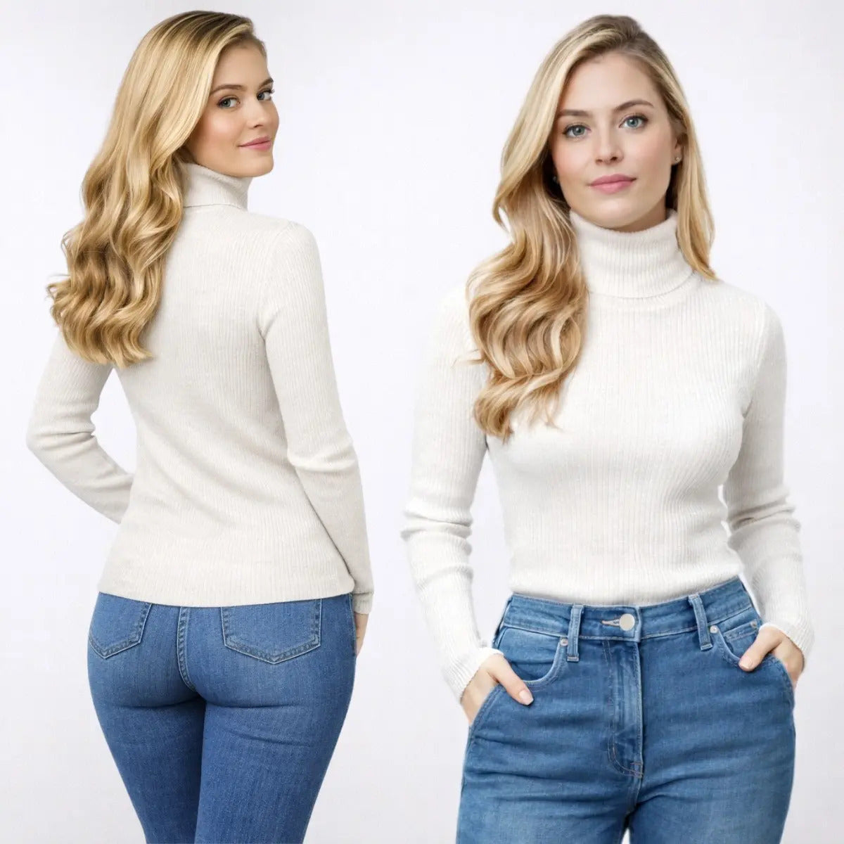 Blusa Cacharrel Feminina Tricô Lã Blusinha Gola Alta Rolê