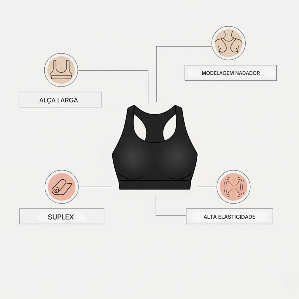 Top Academia Fitness Feminino Nadador Treino Basico Cropped