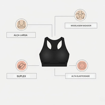 Top Academia Fitness Feminino Nadador Treino Basico Cropped