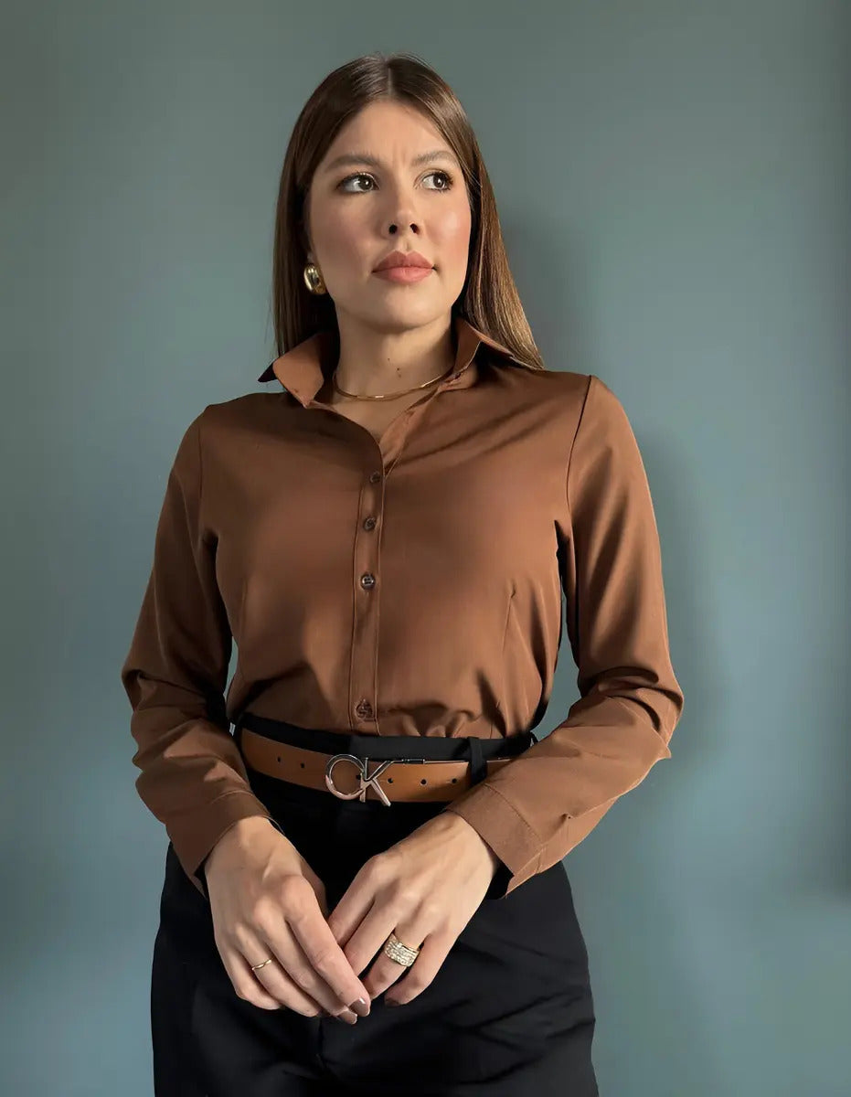 Camisa De Botão Sofisticada Feminina Alta Qualidade Sale 40%