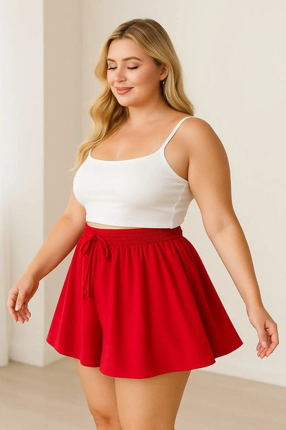 Short Plus Size Feminino Soltinho Com Cintura Alta Leve