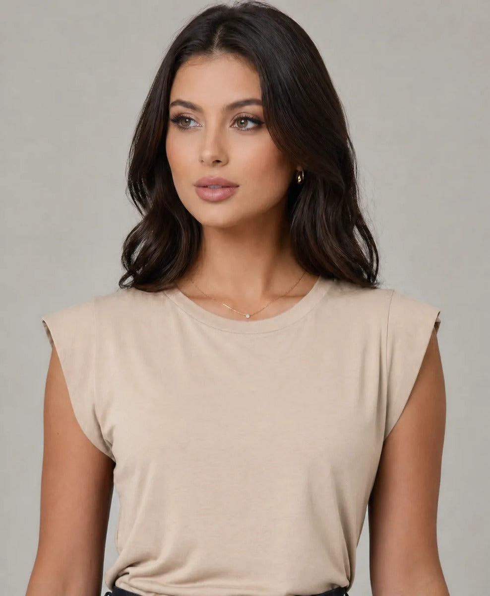 Blusa Feminina Muscle Tee Viscolycra Clássica Casual Chic