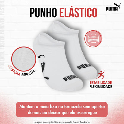 Kit 9 Pares Meias Invisível Puma Sapatilha Soquete Original