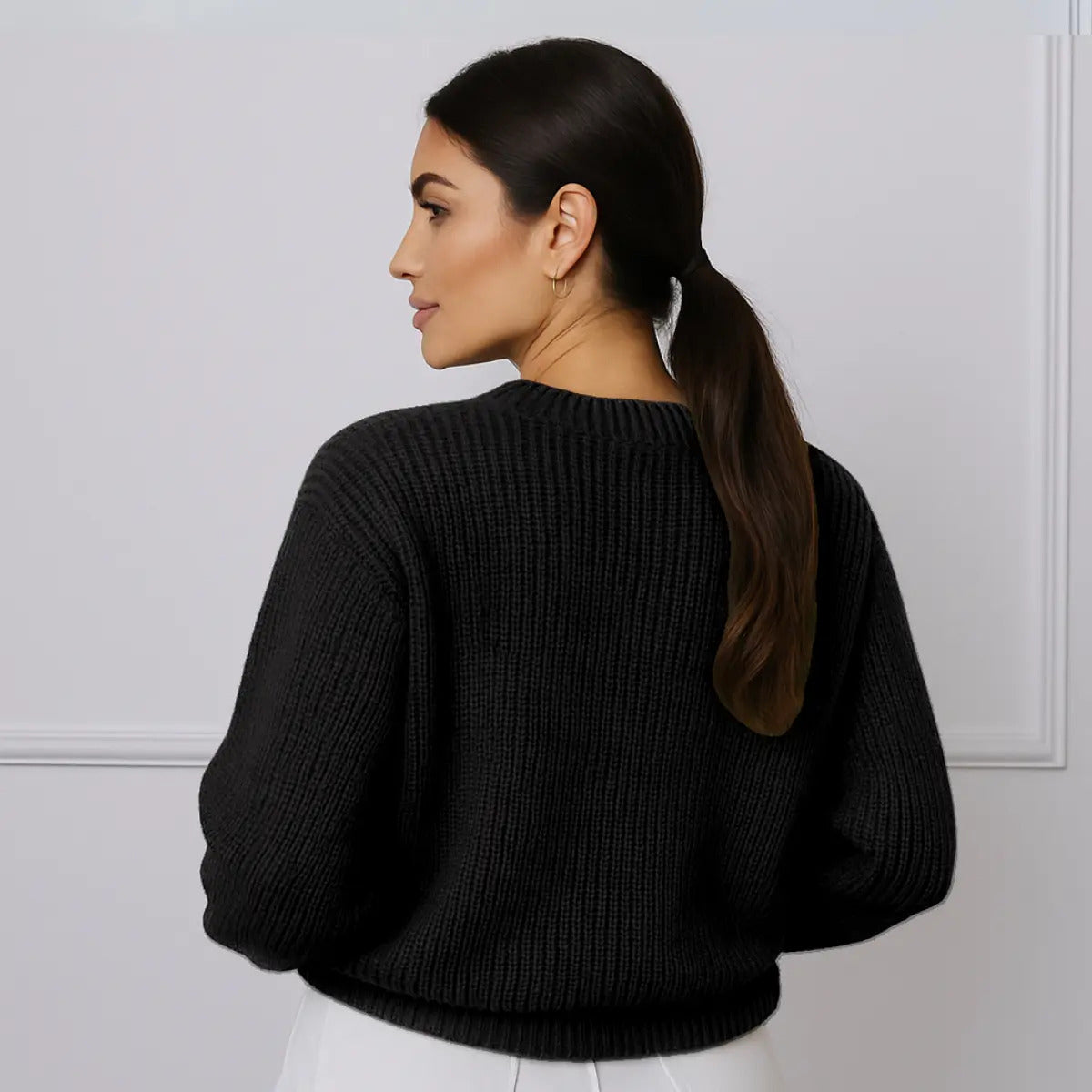 Suéter Blusa Manga Longa Max Cropped Frio Pullover Lã Trico