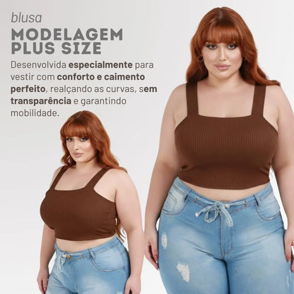 Top Plus Size Alça Larga Reforçado Feminino Modelador G4