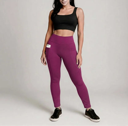 Kit 2 Calças Legging Feminina Grossa Cintura Alta Com Bolso