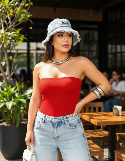 Tube Top Faixa Feminino Tubinho Forro Duplo Básico Suplex