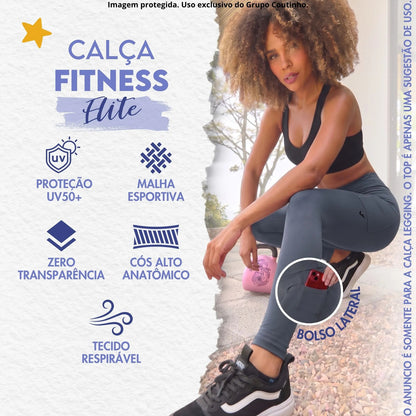 Legging Academia Fitness Com Bolso Zero Transparência Elite