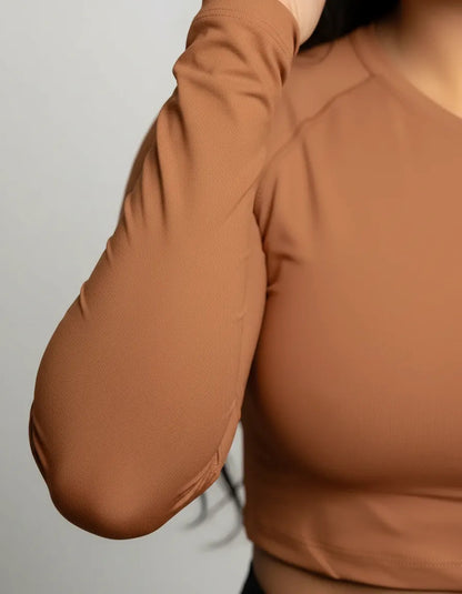 Cropped Feminina Poliamida Manga Longa Blusa Proteção Uv