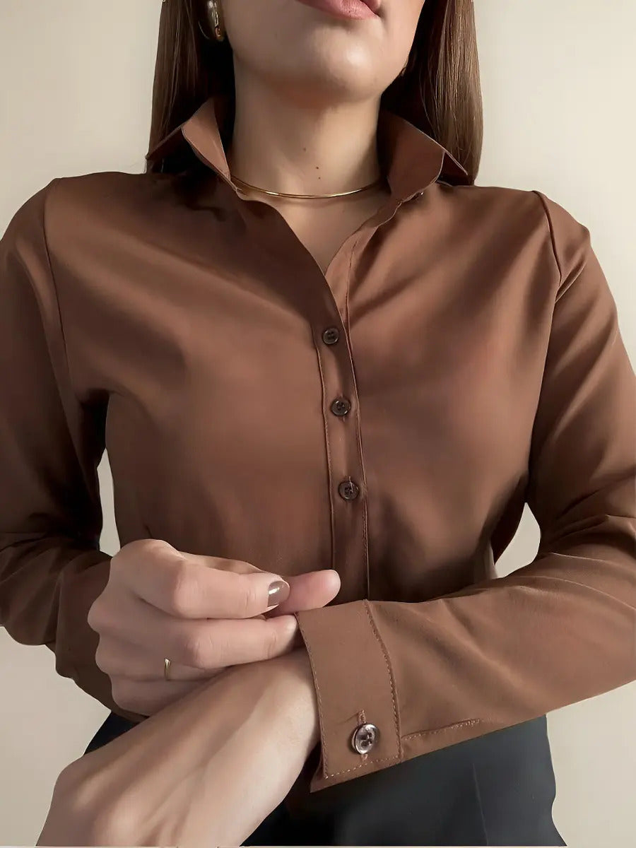 Camisa De Botão Sofisticada Feminina Alta Qualidade Sale 40%